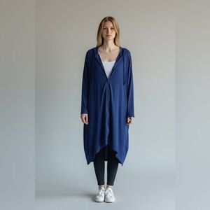 eskandar dark Blue Hooded top